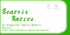 beatrix matics business card